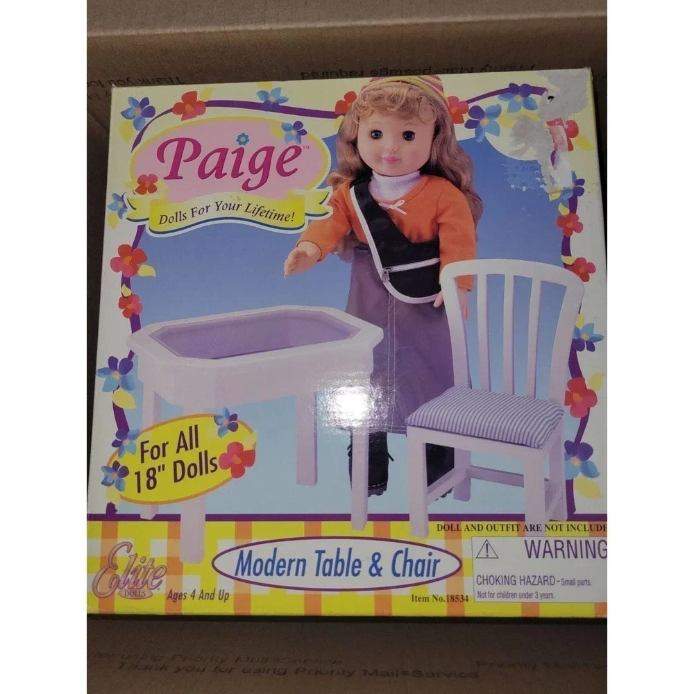 Vintage paige Doll table and chair Furniture set
